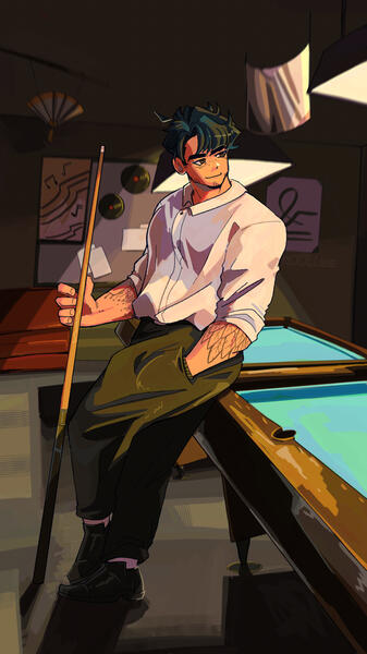 "billiards." Digital painting, 2024. "billiards." Digital painting, 2024.